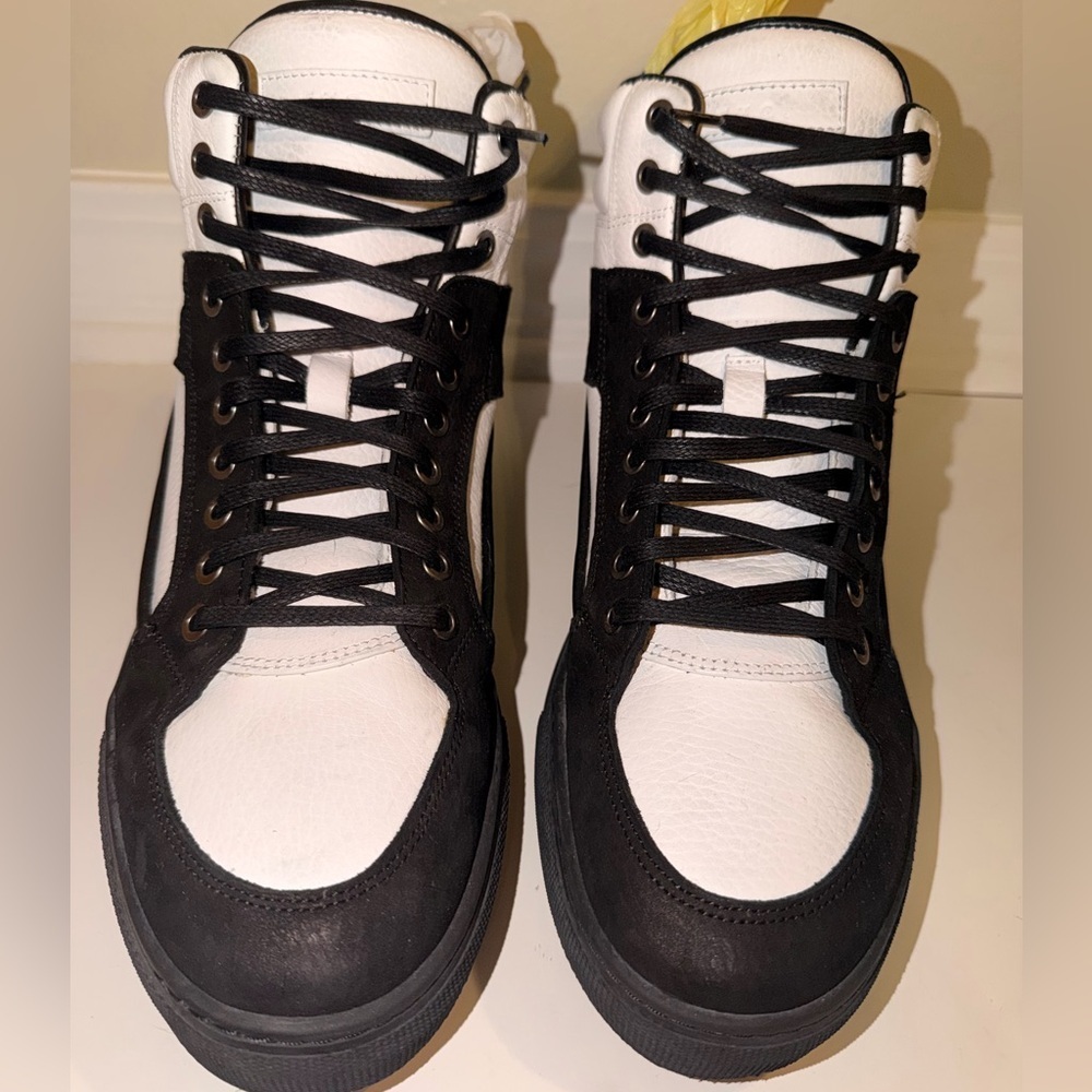 ETQ Amsterdam High 2 Leather Sneakers Black White